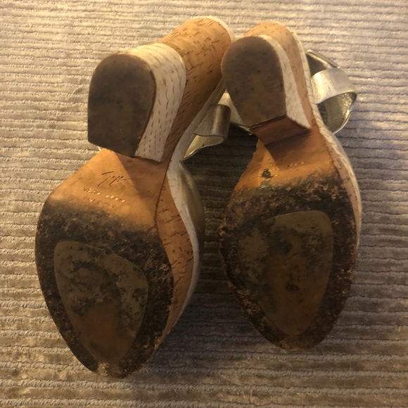 Giuseppe Zanotti leather cork skin wedges size 8 - Picture 5 of 8
